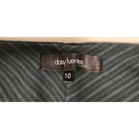 Daisy Fuentes Straight-Leg Dress Black Striped Dress Pants Size 10 - Picture 7 of 8